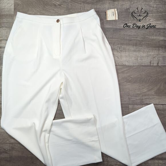 Anne Klein High Rise Wide Leg Pants Size 12 - Picture 1 of 6